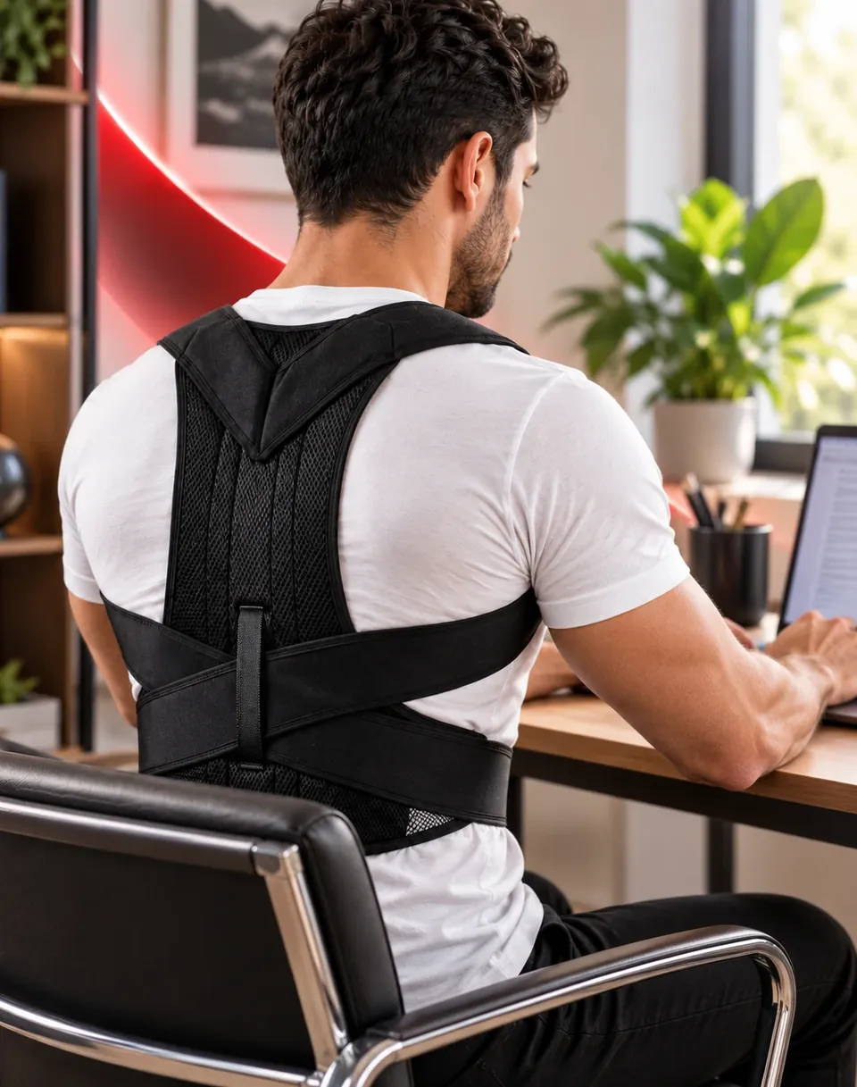 Personne portant Medical Back Support pendant un long trajet ou une période assise prolongée.
